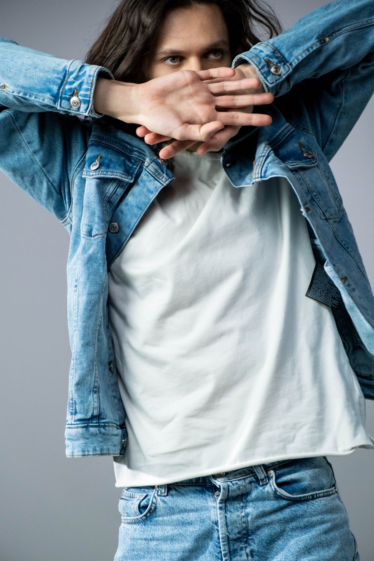 Denim jacket and jeans